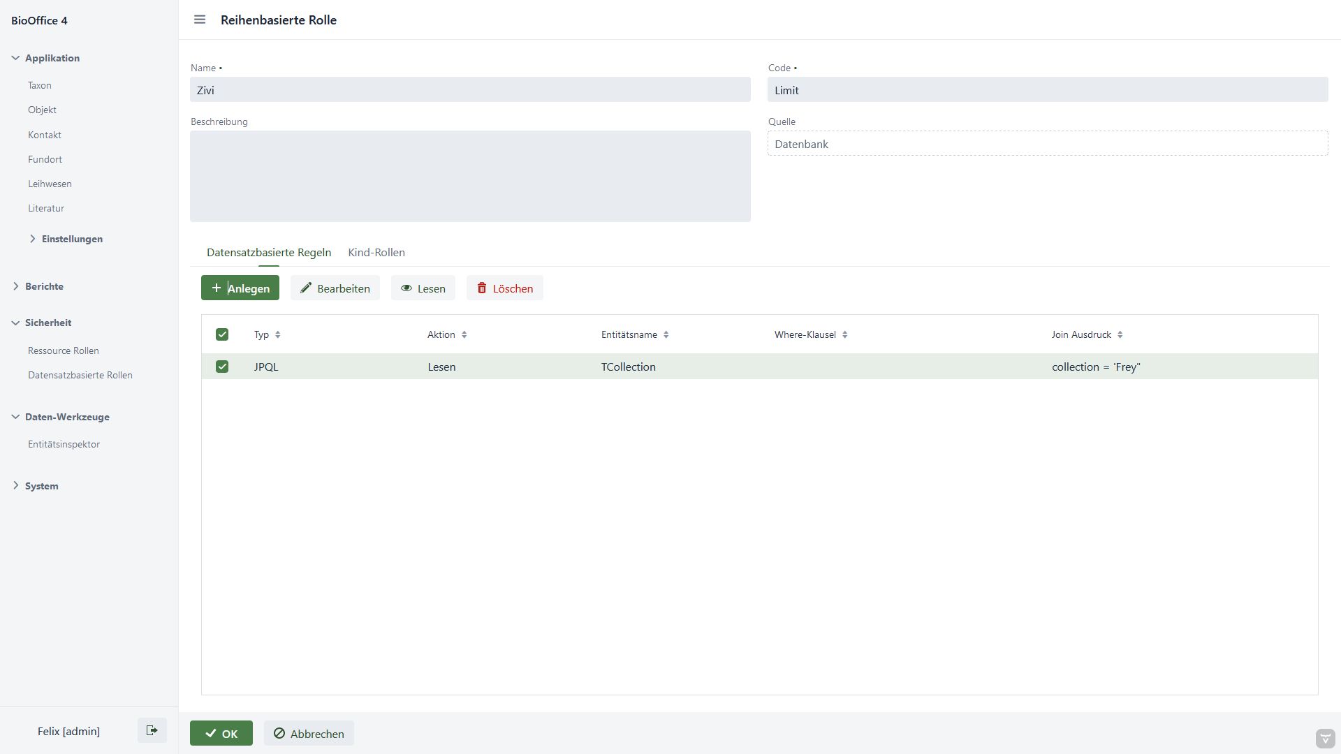 Datenbezogene Einschränkung